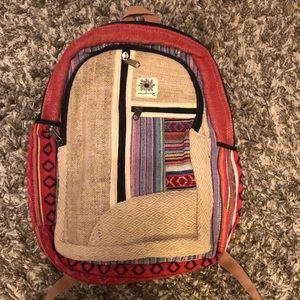 Hemp backpack never before used